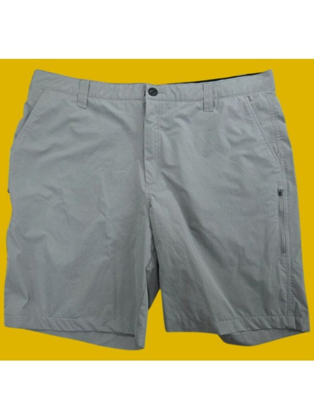 Orvis Mens Gray Tech Shorts Size 40 With Stretch & Secure Zip Pockets